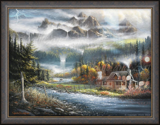 "Paradise Valley" - Framed Cabin Landscape Art Print