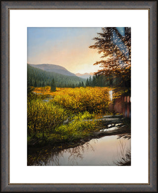 "Reflections of Past" - Framed Sunset Landscape Art Print