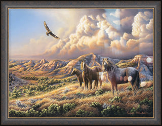 "Under Wild Skies" - Framed Wildlife Landscape Art Print