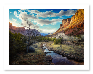 Southwest Wildlife Art Print - Landscape Oil Painting, Utah