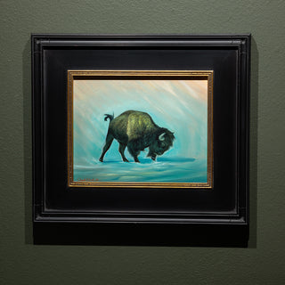 wildlife painting, bison art