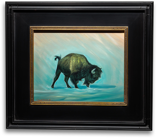 bison oil painting