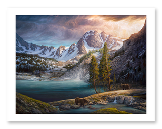 western landscape mountain art print