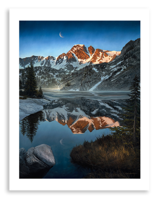 mountain lake landscape art print