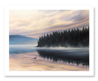 lake artwork loon art print