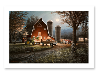 barn painting wildlife art print
