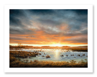 sunset landscape painting art print