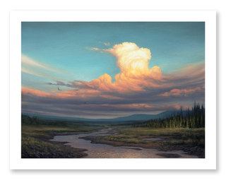 thunderstorm clouds painting art print
