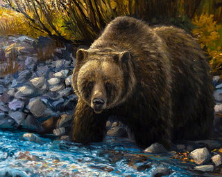 "A Different Beauty" - Wildlife Landscape Canvas Art Print, Grizzly Bear