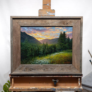 "Blossoming" 12x16 Sunrise Mountain Landscape Painting